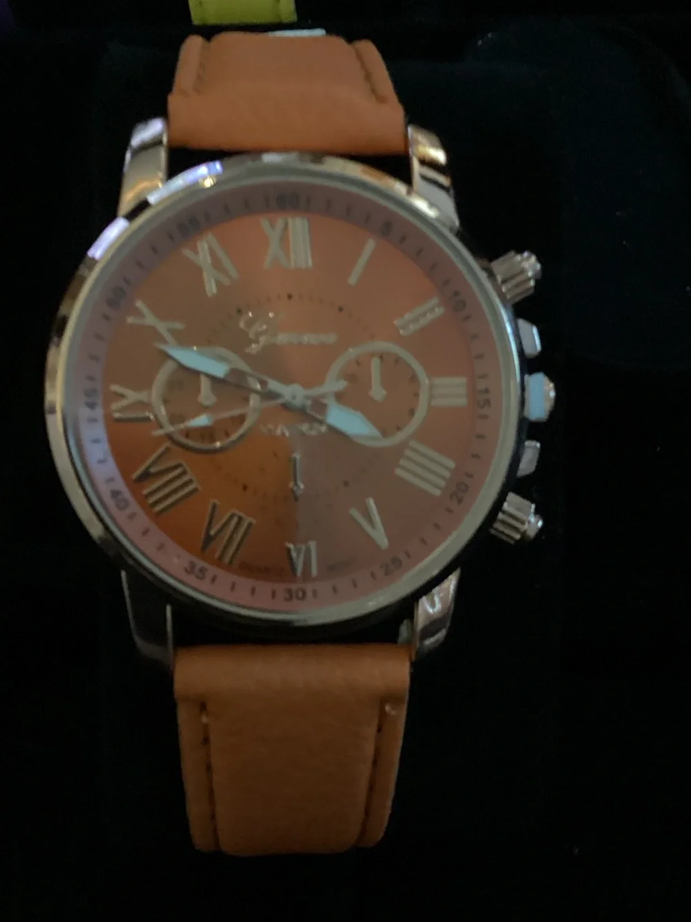 Geneva Platinum Women's Multicolor Leather-Style Strap Watch individual